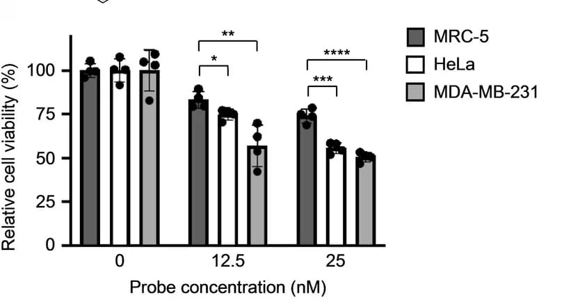 Open access visualization of Bar Plot, Error Bars, Clustered, Cell Viability Assay, MRC-5 Cells