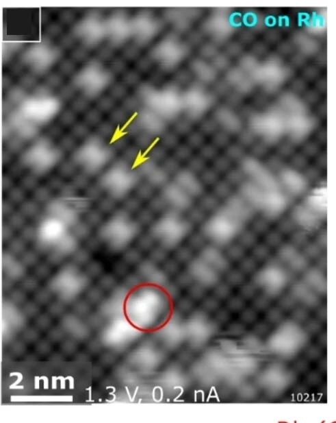 Open access visualization of Microscopy, STM Images, Rh, Fe3O4(001) Surface, CO