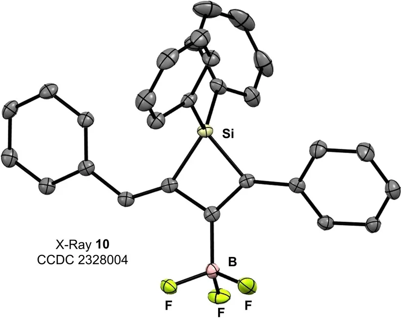 Open access visualization of Chemical Structure, Crystal Structure, Potassium Trifluoroborate Salt, Thermal Ellipsoids