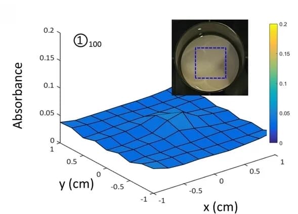 Open access visualization of 3D Plot, Photo, 2D Contour Plot, Absorbance, Gel