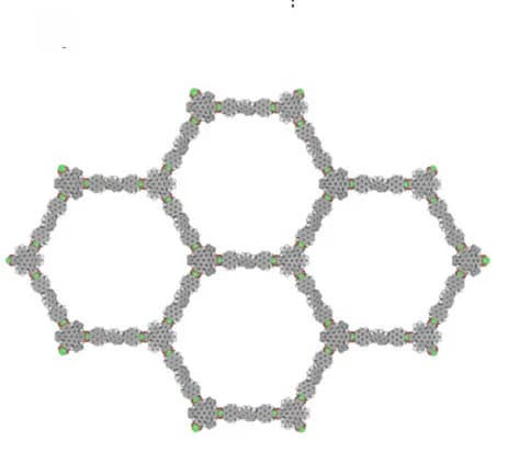 Open access visualization of Chemical Structure, Front View, Monolayer, Joa-COF-1