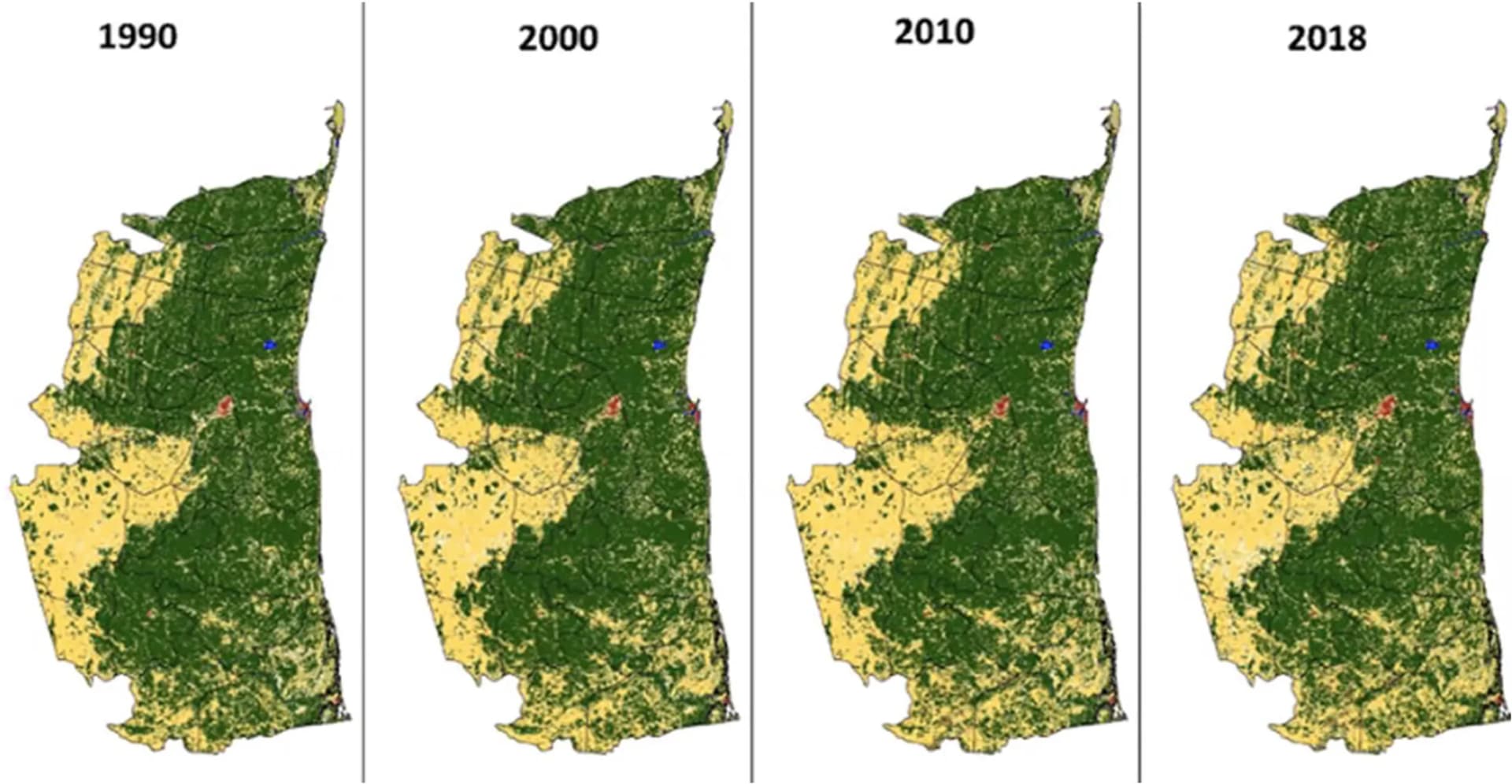 Open access visualization of Geo Map, Deforestation, Municipalities, Land Use, Brazil