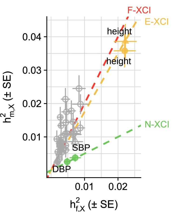 Open access visualization of Scatter Plot, Error Bars, Regression Plot, Heritability, X Chromosome
