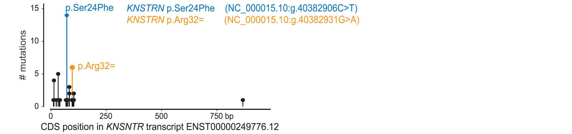 Open access visualization of Scatter Plot, Error Bars, COSMIC Mutations, KNSTRN, Malignant Melanoma