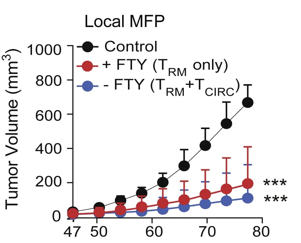 Open access visualization of Line Plot, Error Bars, Secondary tumor growth, Local MFP