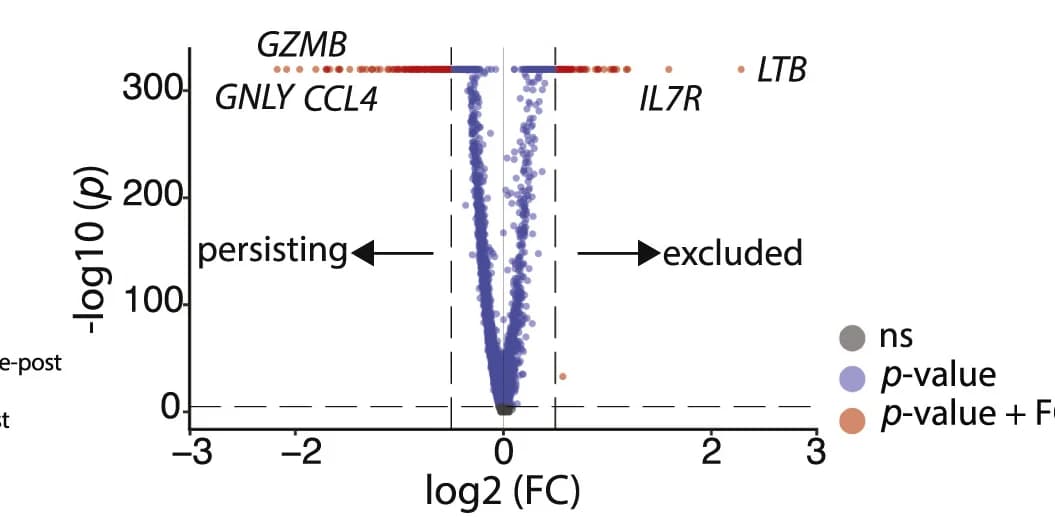 Open access visualization of Volcano Plot, Scatter Plot, Gene Expression, TCR Clones, Benjamini-Hochberg Correction
