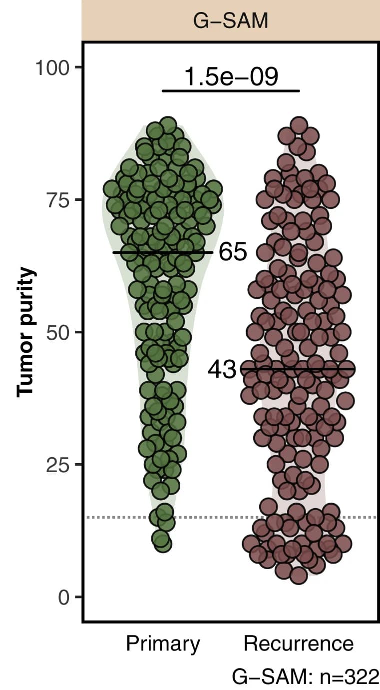 Open access visualization of Violin Plot, Scatter Plot, Tumor Purity, G-SAM Datasets, Wilcoxon Rank-Sum Test