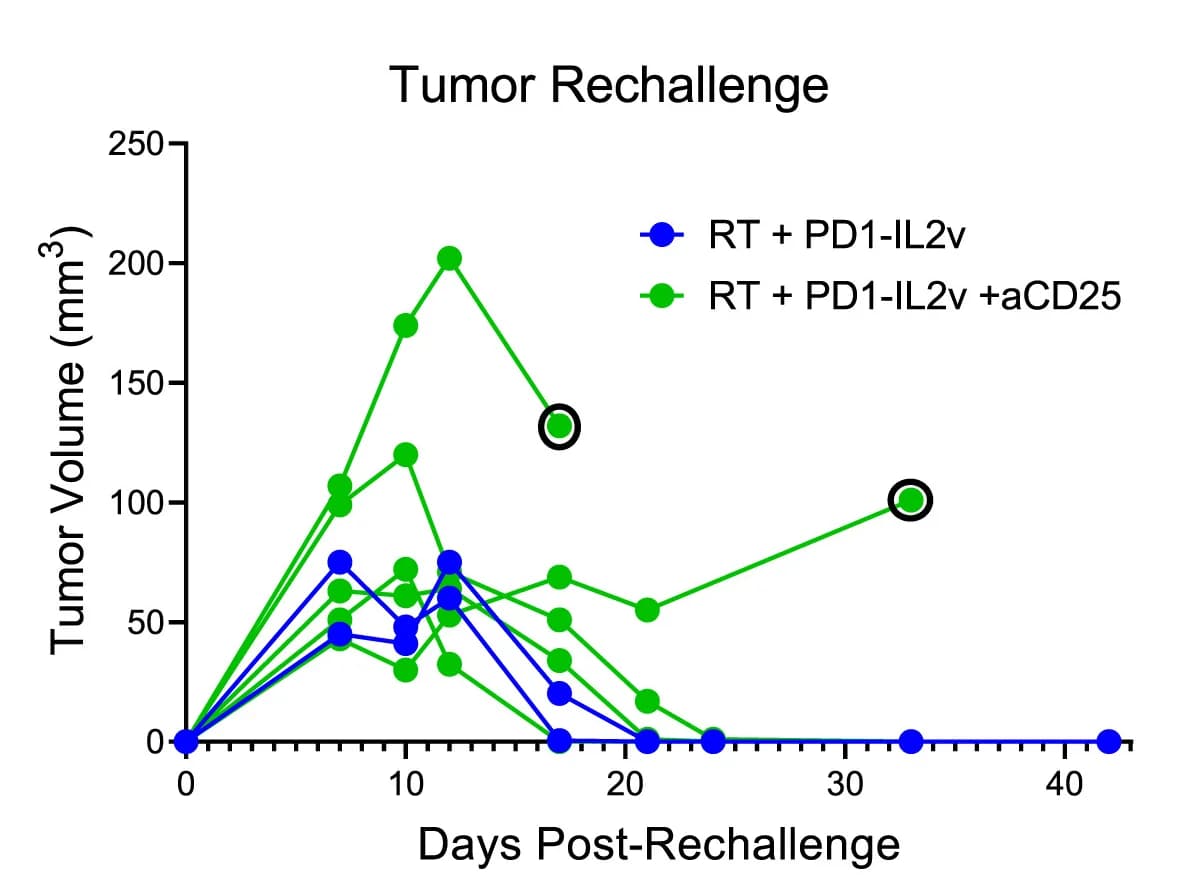 Open access visualization of Line Plot, Tumor Growth Curves, Flank Tumors, Tumor Rechallenge, Tumor Eradicated Mice