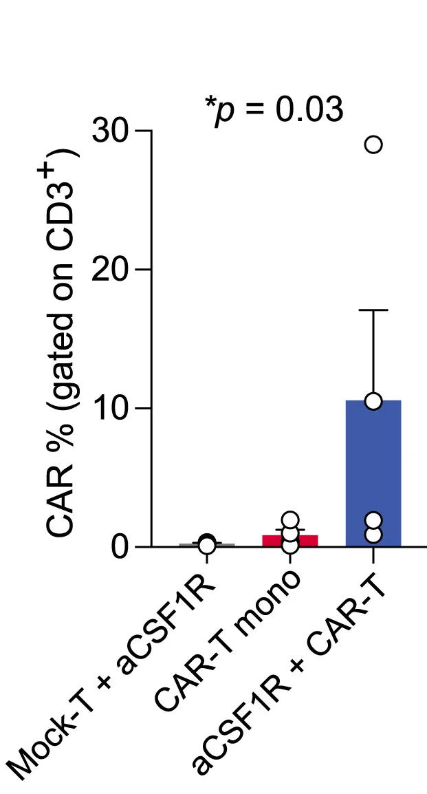 Open access visualization of Bar Plot, Error Bars, Scatter Plot, CAR Frequency, CAR-T Cells