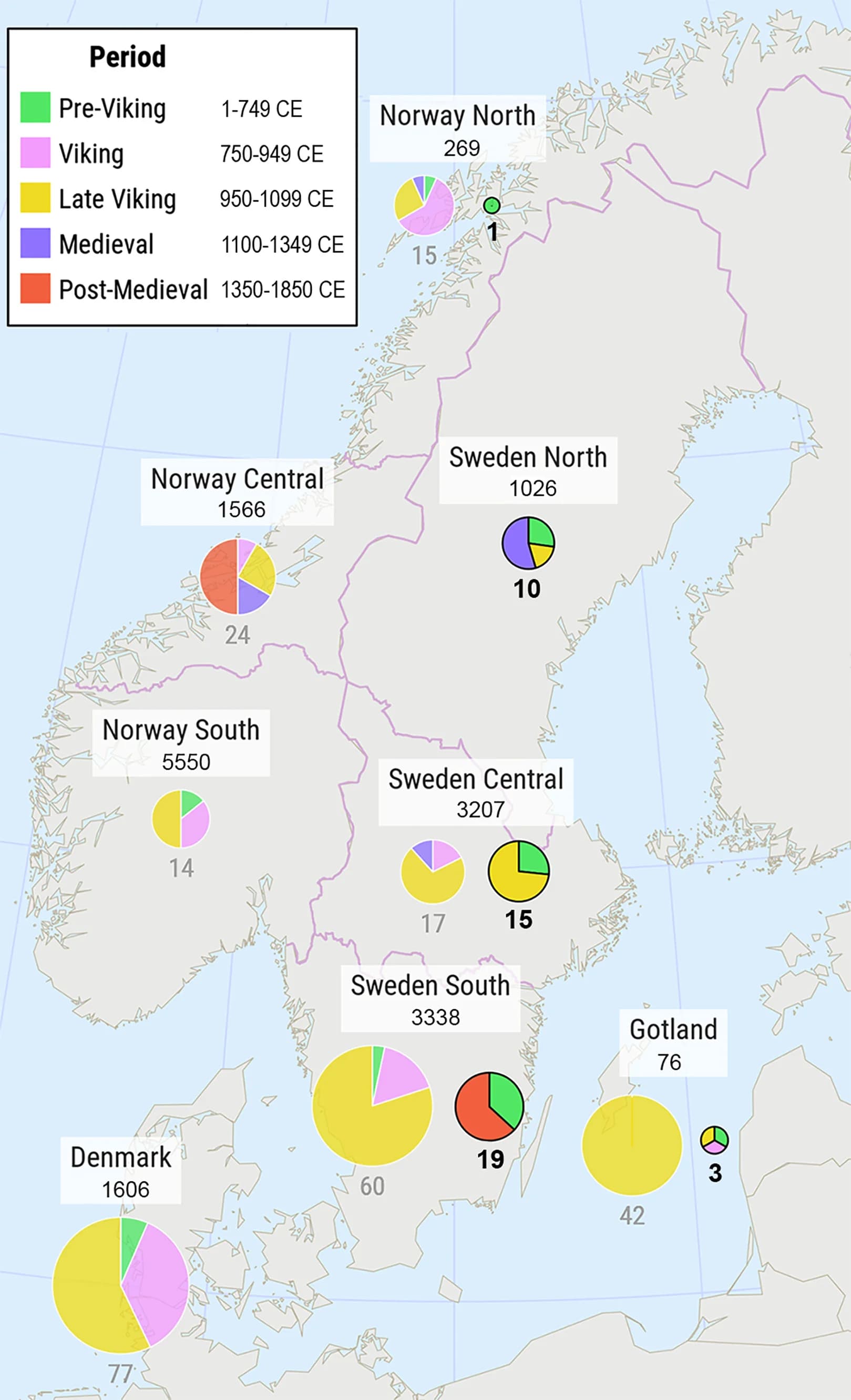 Open access visualization of Geo Map, Pie Chart, Pie Charts, Modern Scandinavians, Samples