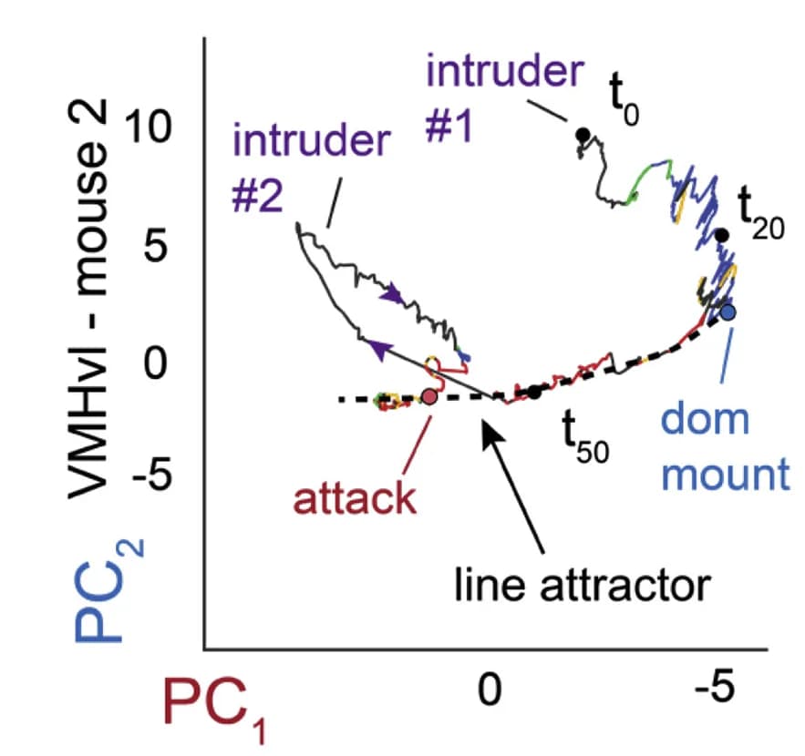 Open access visualization of Line Plot, Neural State Space, Mouse, Line Attractor