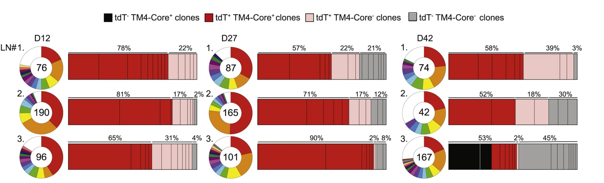 Open access visualization of Pie Chart, Bar Plot, Antibody Sequences, GC B Cells, TM4-Core