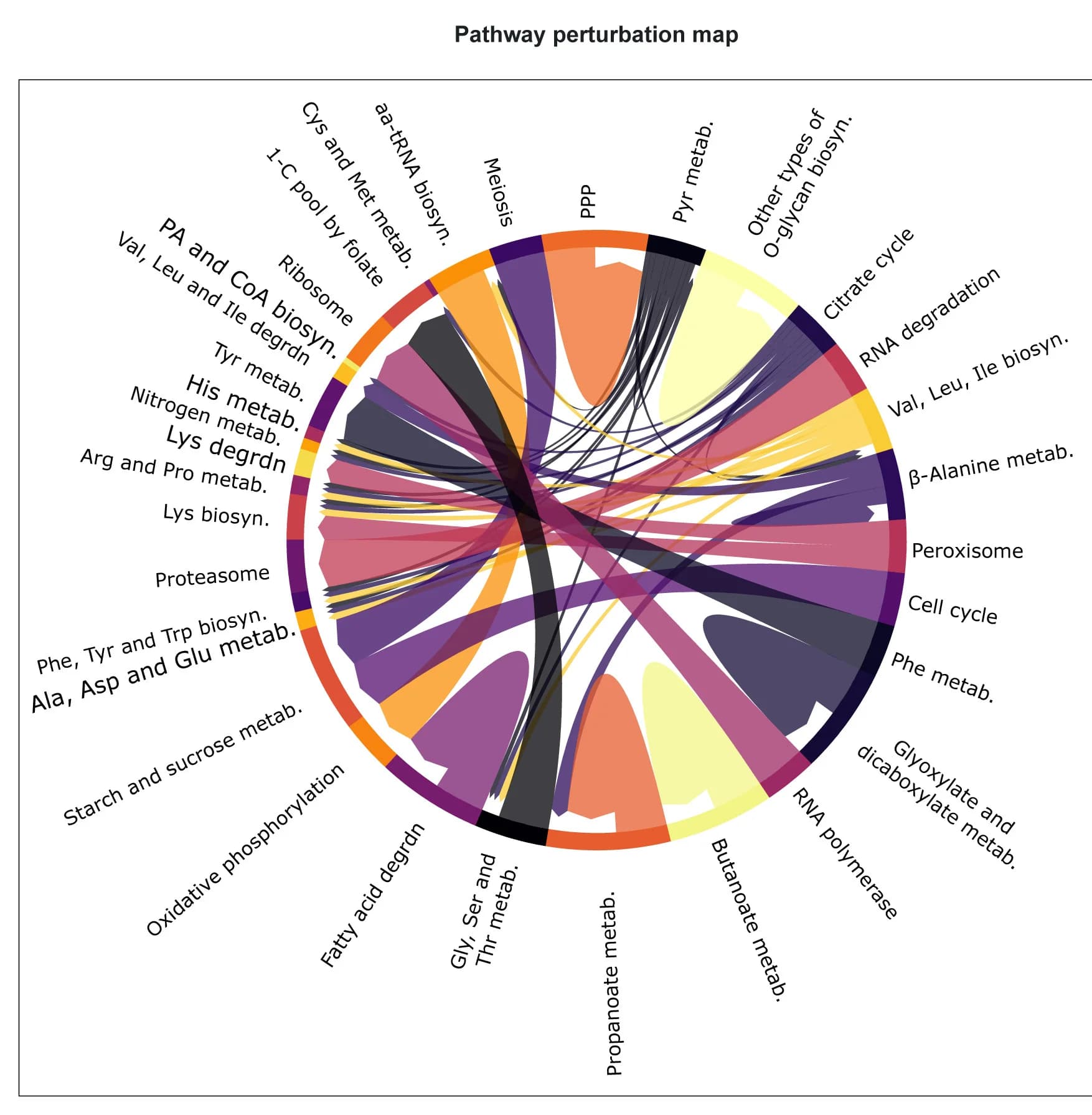 Open access visualization of Chord, Pathway, Genetic Perturbations, Proteome Response, KEGG Pathway