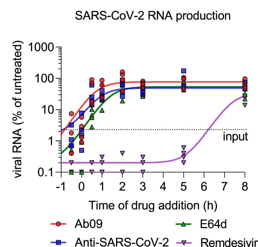 Open access visualization of Line Plot, Scatter Plot, NCI-H1975 Cells, Ab09, Anti-SARS-CoV-2