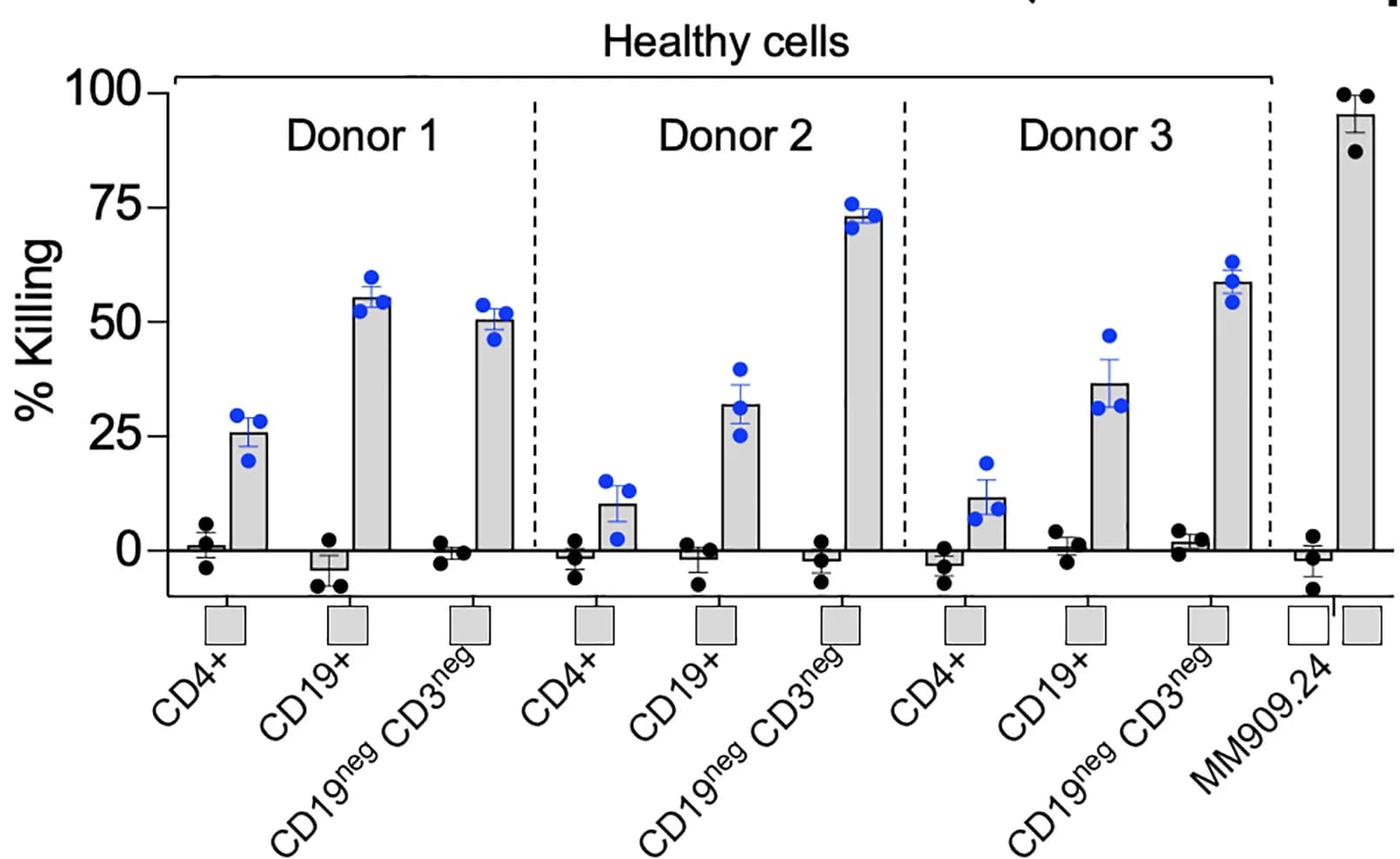Open access visualization of Bar Plot, Error Bars, Scatter Plot, Killing Assay, MEL8