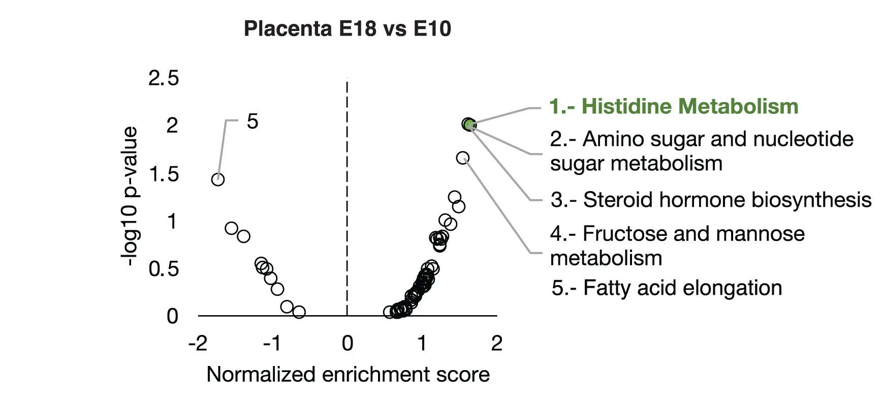 Open access visualization of Scatter Plot, MetaboAnalyst, Pathway Analysis, Histidine Metabolism, Placenta