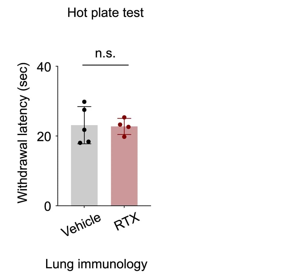 Open access visualization of Bar Plot, Error Bars, Withdrawal Latency, Noxious Heat, Hot Plate Test