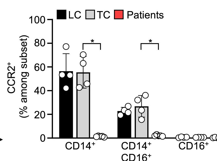 Open access visualization of Bar Plot, Error Bars, Scatter Plot, Frequencies, CCR2 Expression