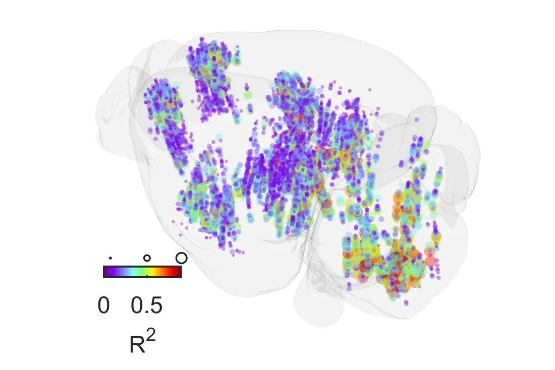 Open access visualization of 3D Plot, Spatial Map, Movement Encoding, Neuron, Fractional Variance