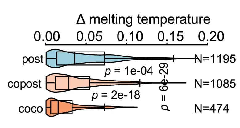 Open access visualization of Violin Plot, Box Plot, Raincloud Plot, Melting Temperature, Proteostasis