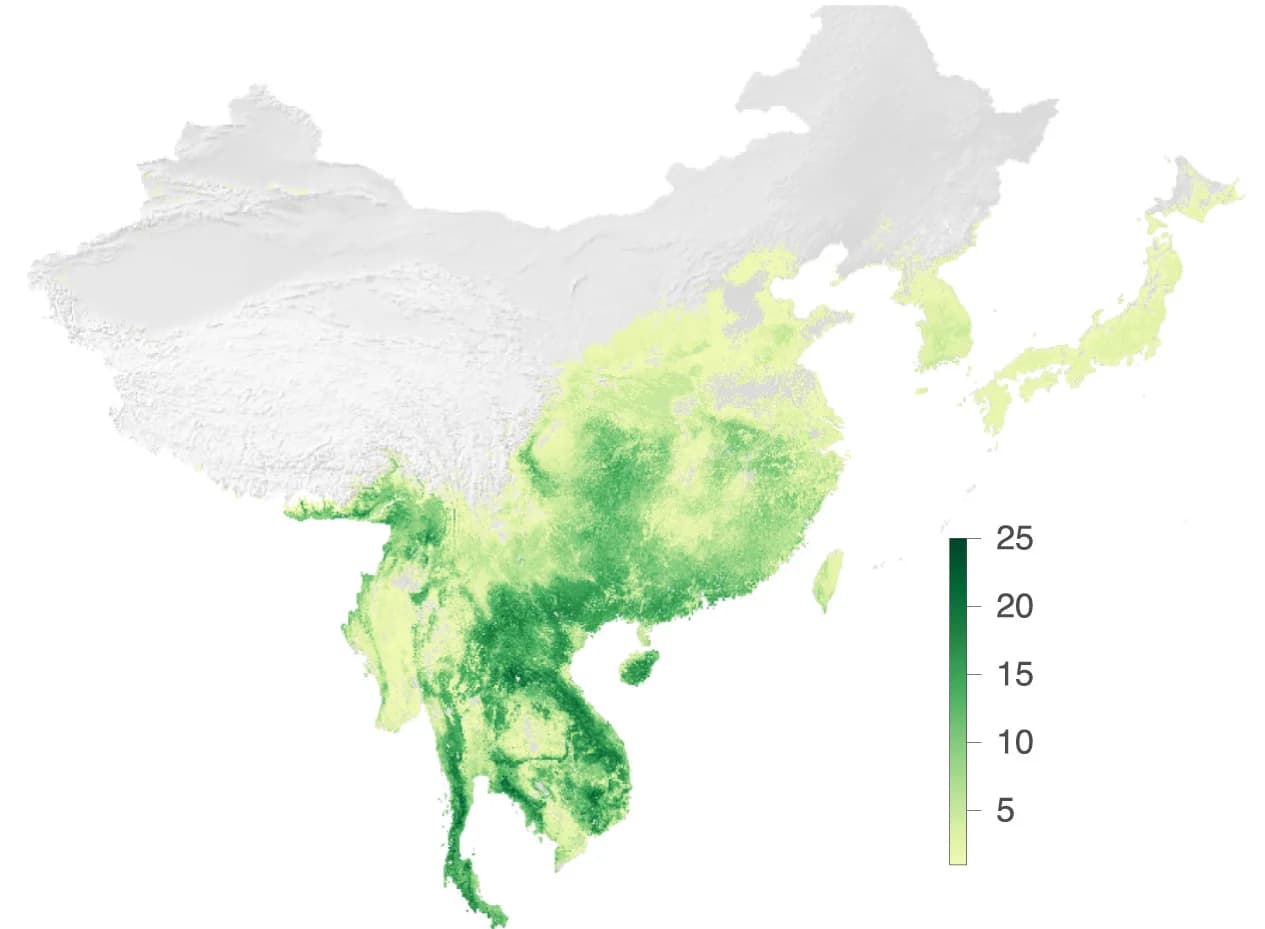 Open access visualization of Geo Map, Horseshoe Bat, Species Richness, Scale Bar