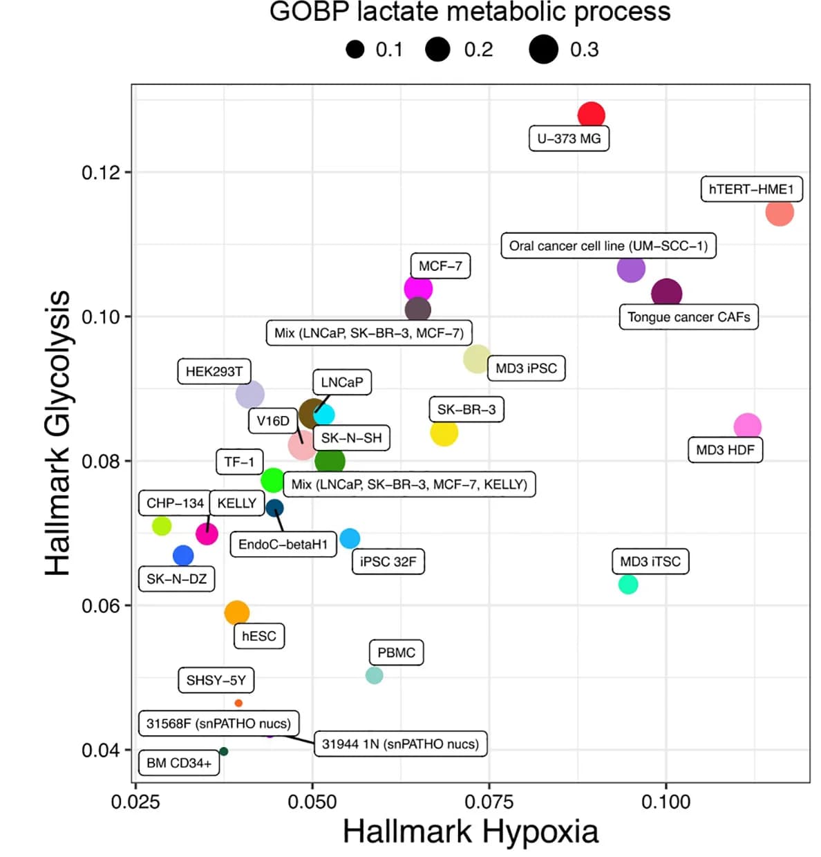 Open access visualization of Bubble Plot, Scatter Plot, Scatterplot, AUCell Scores, Hallmark Hypoxia