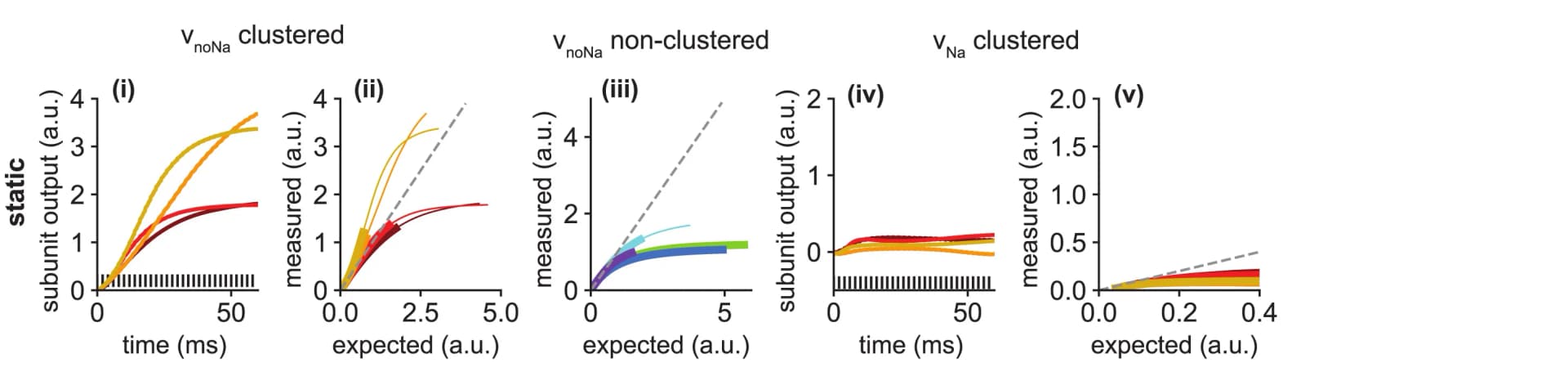 Open access visualization of Line Plot, Input Integration, Static Subunits, Dynamic Subunits, Responses