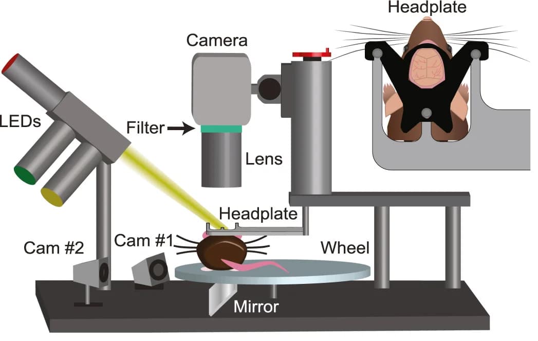 Open access visualization of Illustration, Wide-Field Optical Mapping, WFOM System, Mouse, Behavioral Monitoring