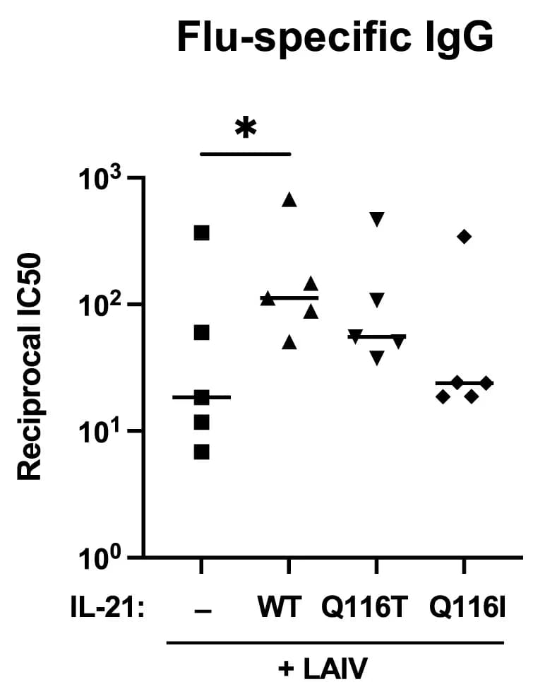 Open access visualization of Scatter Plot, Flu-Specific IgG, ELISA, Tonsil Organoids, LAIV
