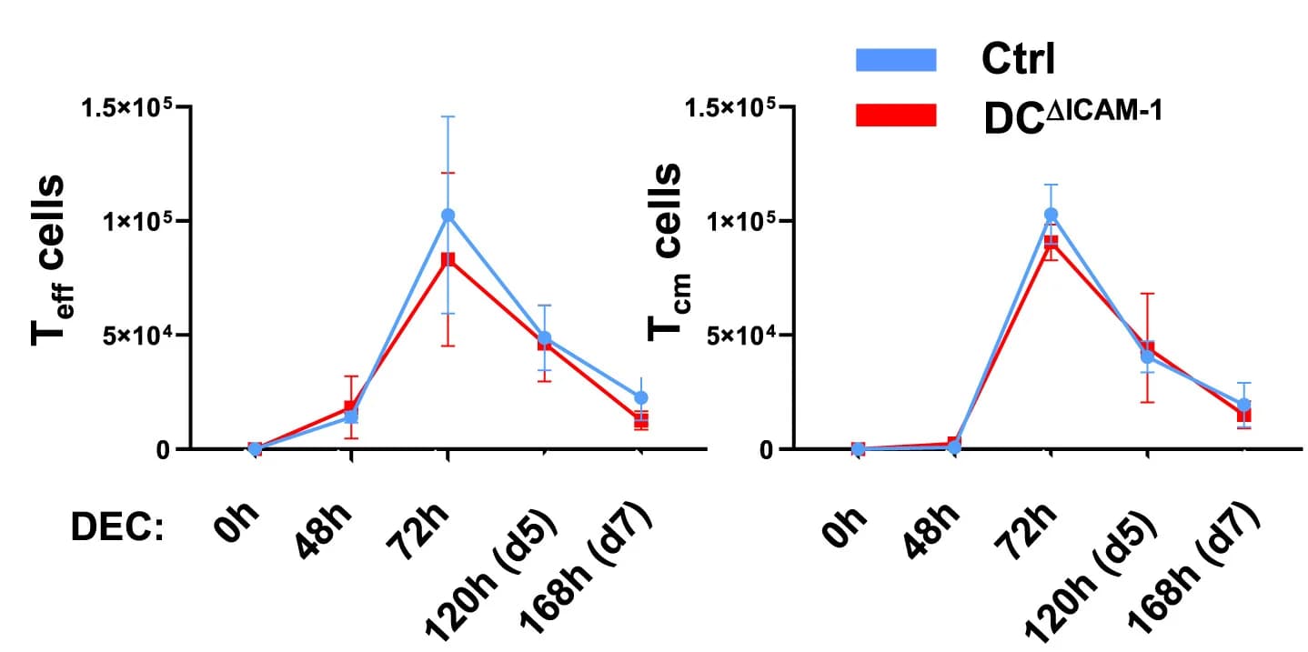 Open access visualization of Line Plot, Error Bars, Teff Cells, Tcm Cells, Immunization