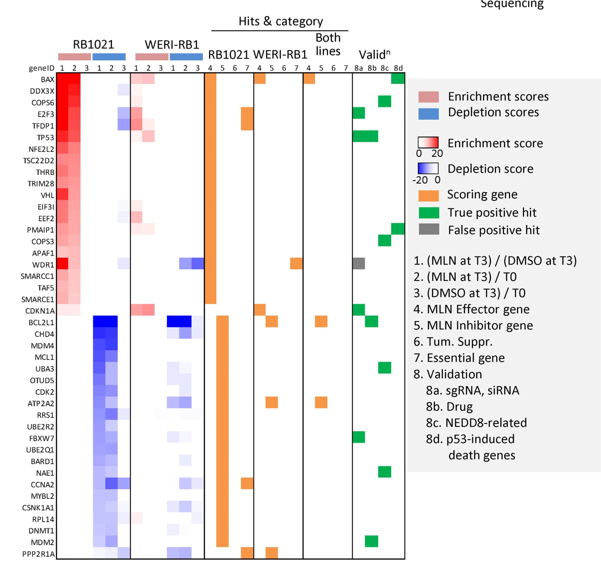 Open access visualization of Heatmap, CRISPR screen, Screen hits