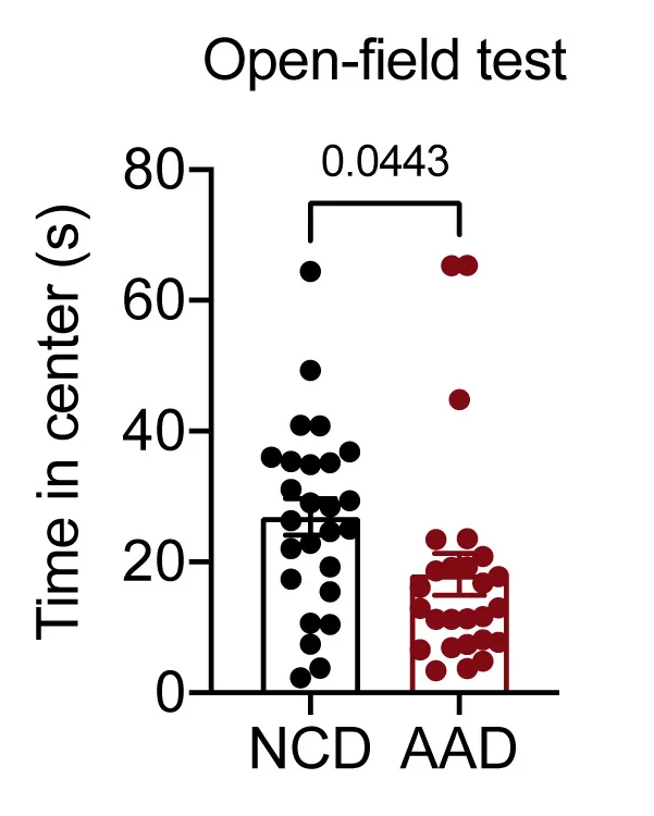 Open access visualization of Bar Plot, Scatter Plot, Error Bars, Time Spent in Center, NCD