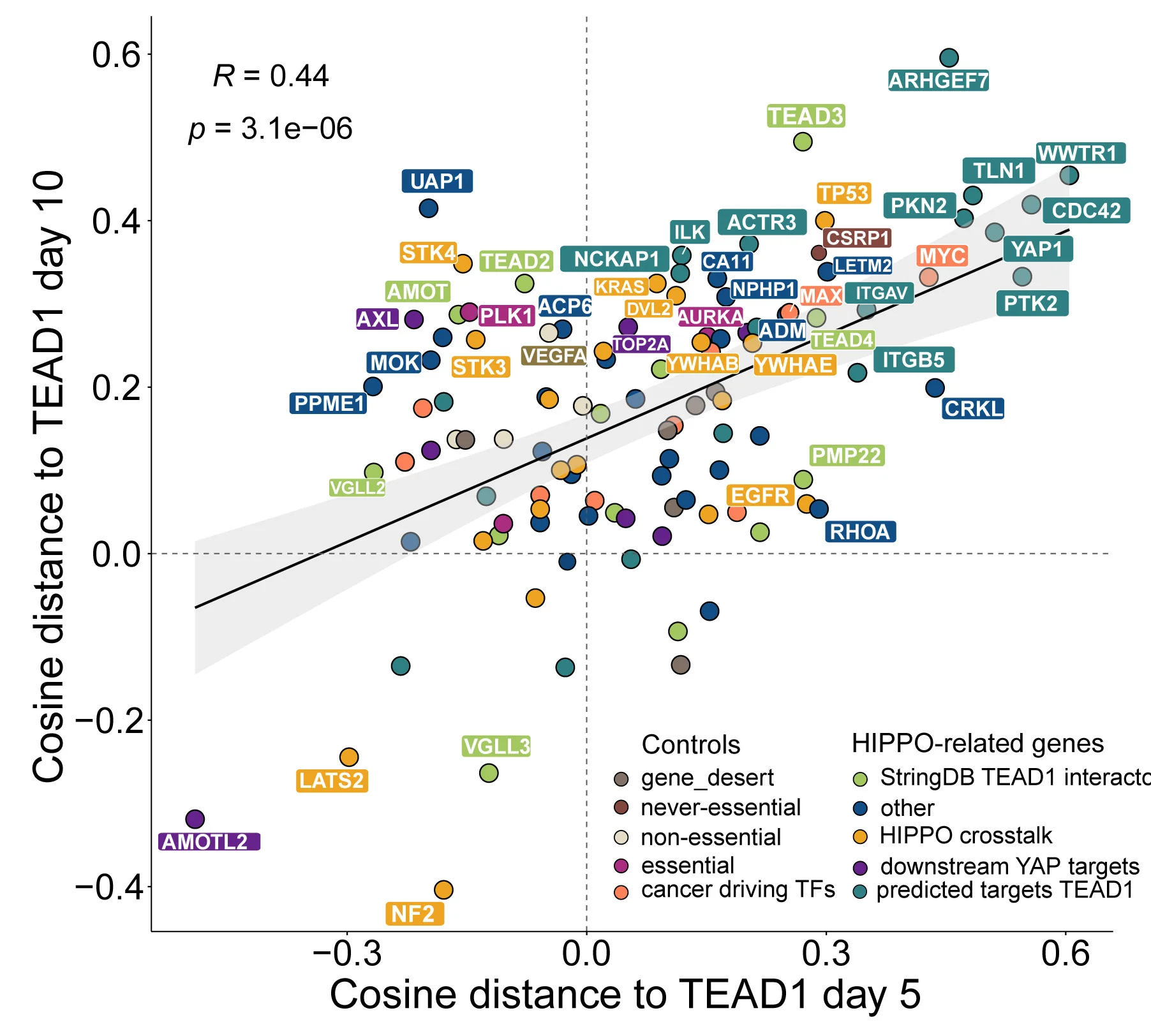 Open access visualization of Scatter Plot, Regression Plot, CROP-seq Experiment, Transcriptional Profiles, Genetic Depletion