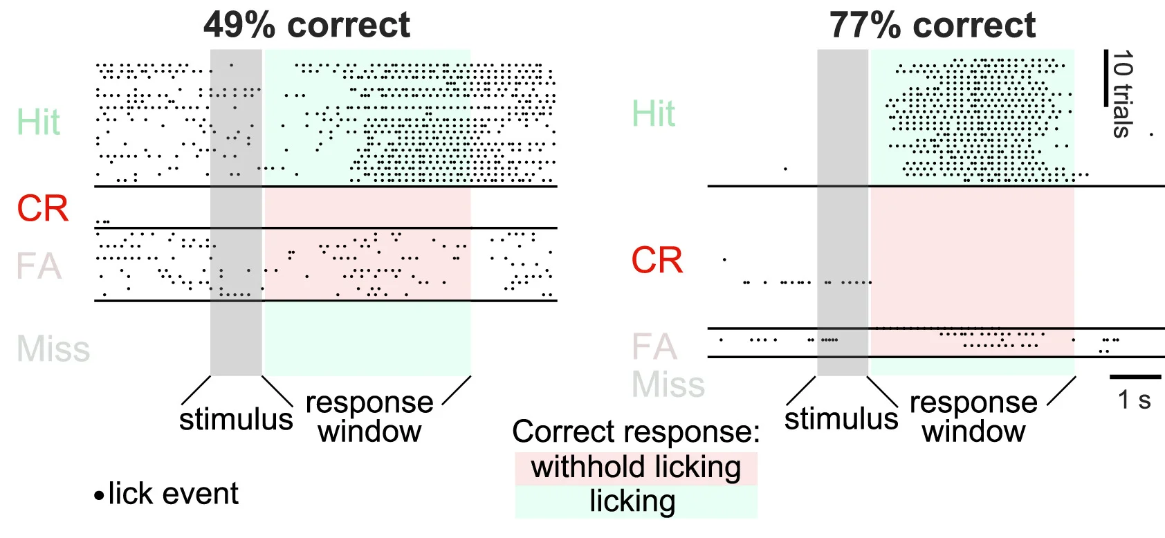 Open access visualization of Scatter Plot, Lick Timings, Training Session, Trials, Tactile Stimulation
