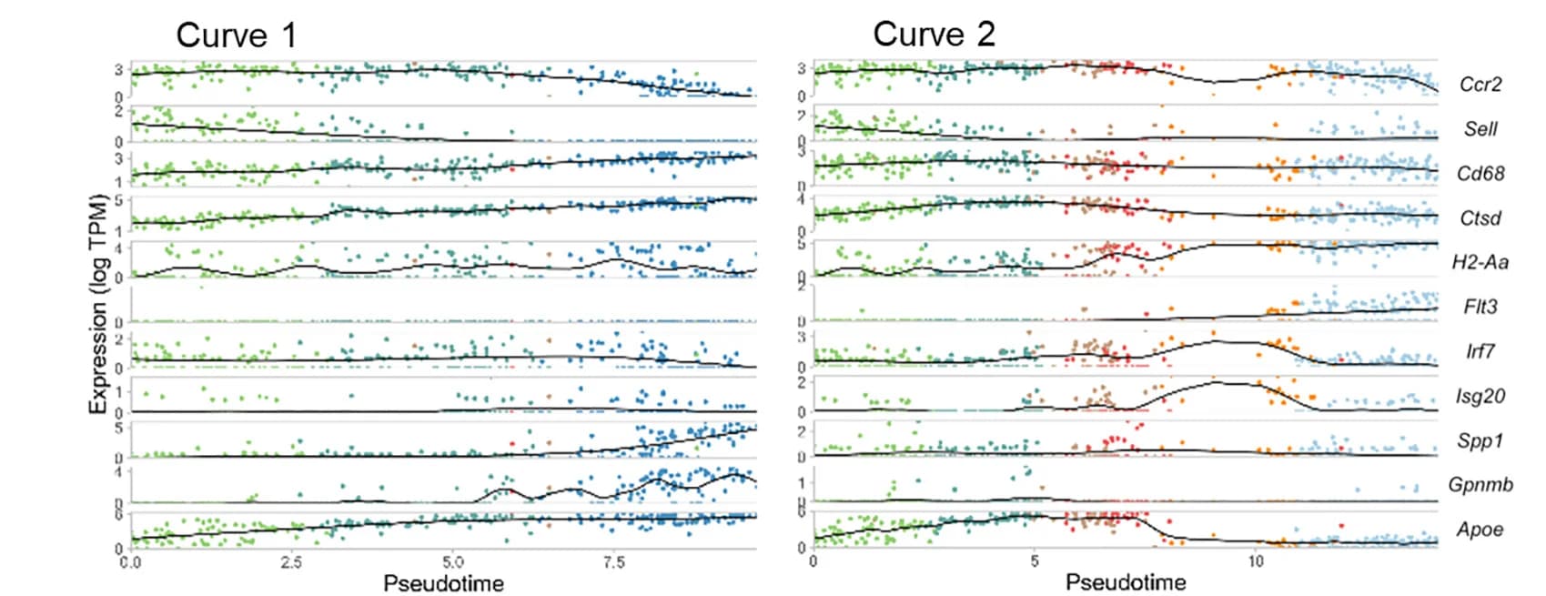 Open access visualization of Line Plot, Scatter Plot, Gene Expression, Cells, Cell Cluster