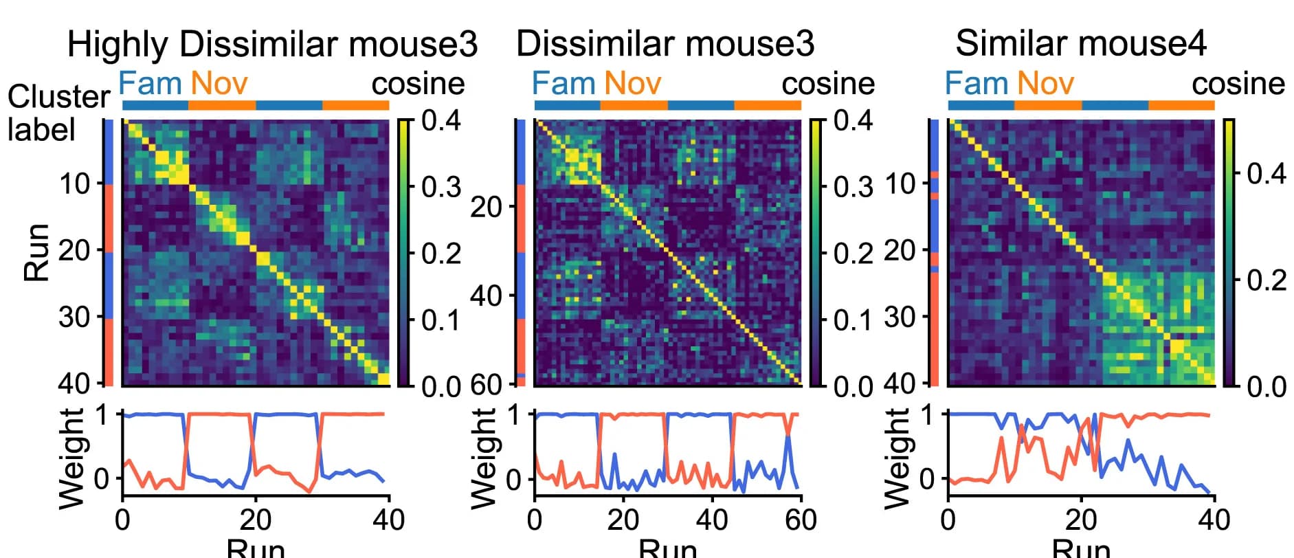 Open access visualization of Heatmap, Line Plot, Cosine Similarity, Clustering, Neuronal Pattern