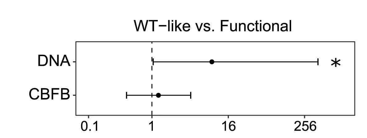 Open access visualization of Forest Plot, Error Bars, Odds Ratio, Confidence Intervals, WT-like Variants