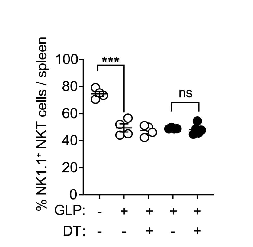 Open access visualization of Scatter Plot, NK1.1+ NKT Cells, Spleen, Vaccination