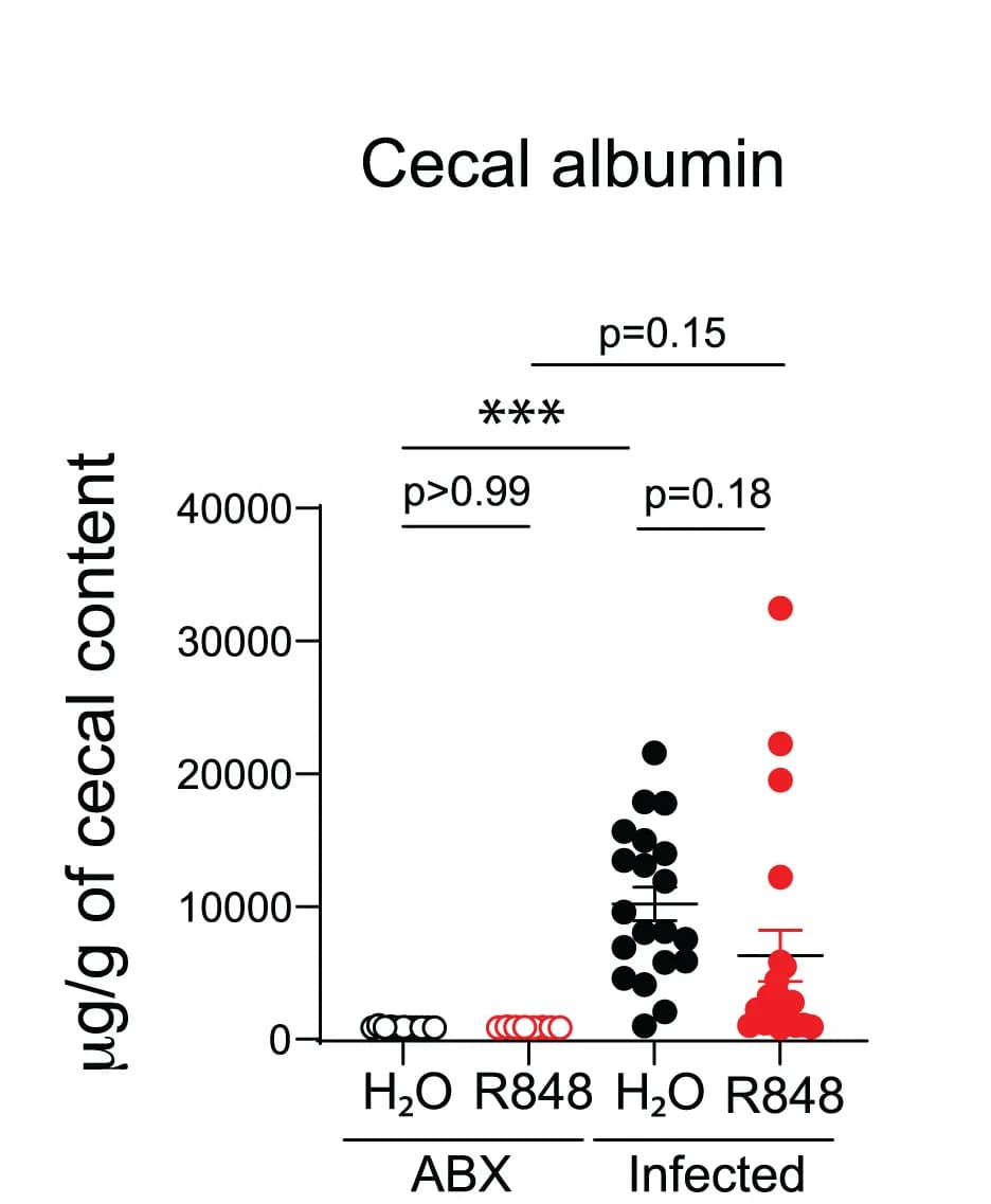 Open access visualization of Scatter Plot, Error Bars, Albumin, Cecal Contents, Concentration