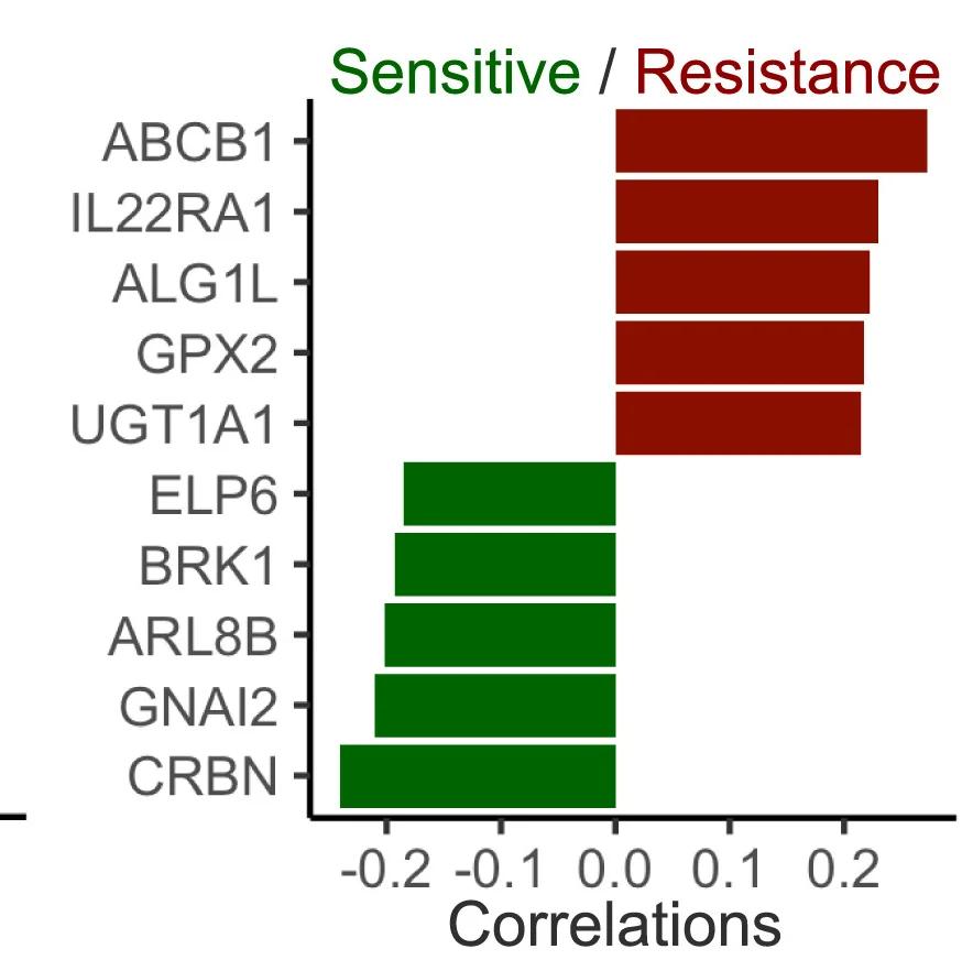 Open access visualization of Bar Plot, Depmap Gene Expression, Biomarkers, KI-CDK9d-32, Sensitivity