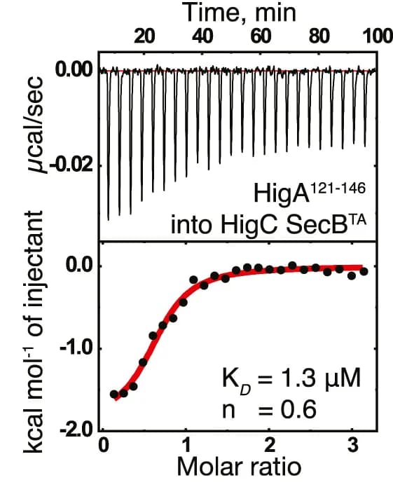 Open access visualization of Line Plot, Scatter Plot, Wild-type, HigA121-146peptide, HigC