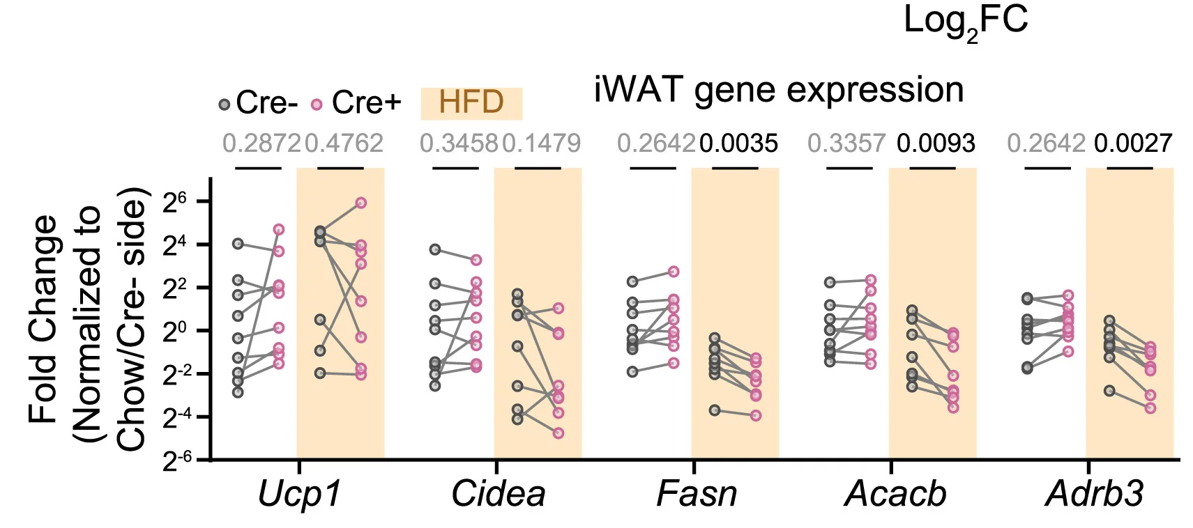 Open access visualization of Scatter Plot, Bar Plot, Expression Level, Genes, iWAT