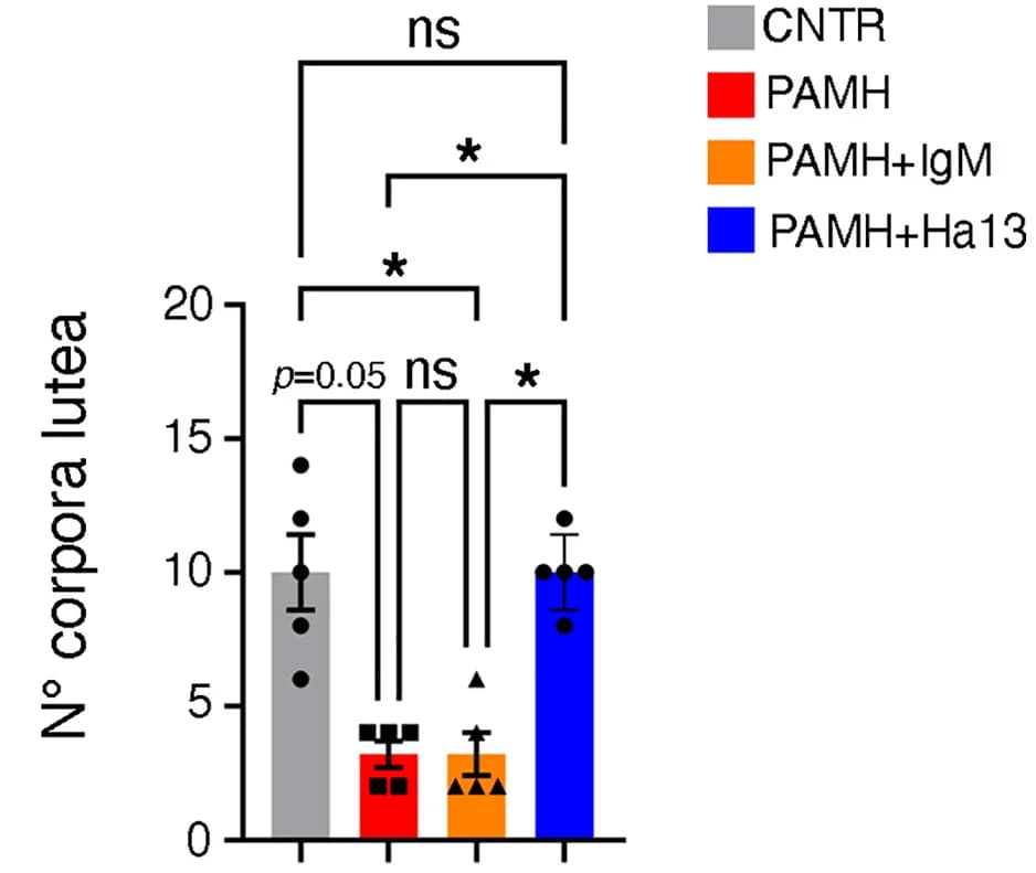 Open access visualization of Bar Plot, Error Bars, Corpus Luteum, Diestrous Females, Number