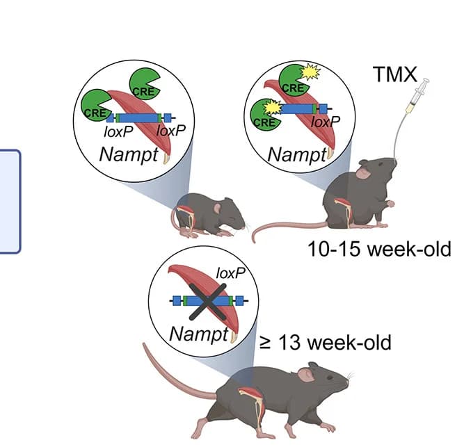 Open access visualization of Workflow, Illustration, Skeletal Muscle, Nampt, Knockout Mouse Model