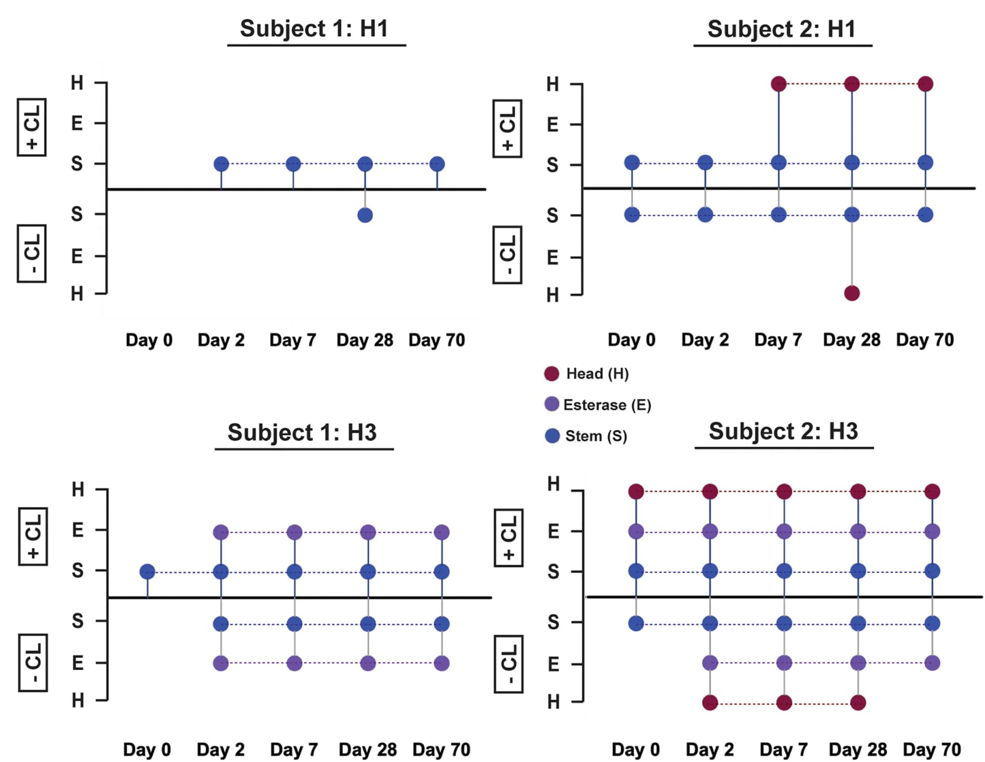 Open access visualization of Scatter Plot, Line Plot, EMPEM, Antibody Responses, HA Strains
