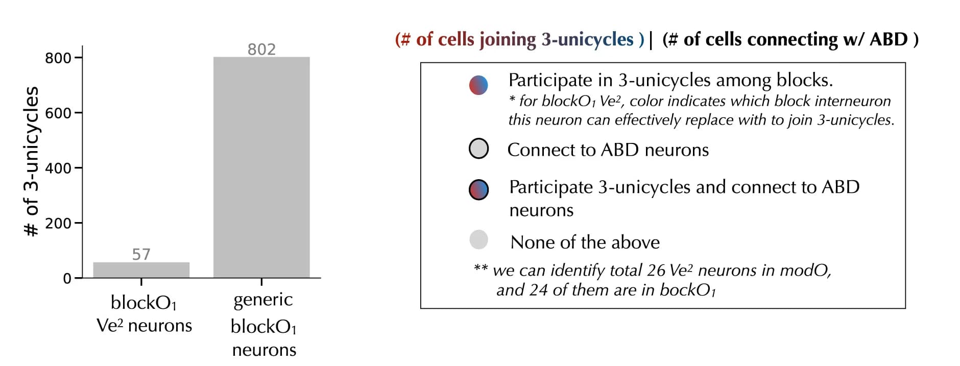 Open access visualization of Bar Plot, 3-Unicycles, Ve2 Neurons, blockO1 Neurons