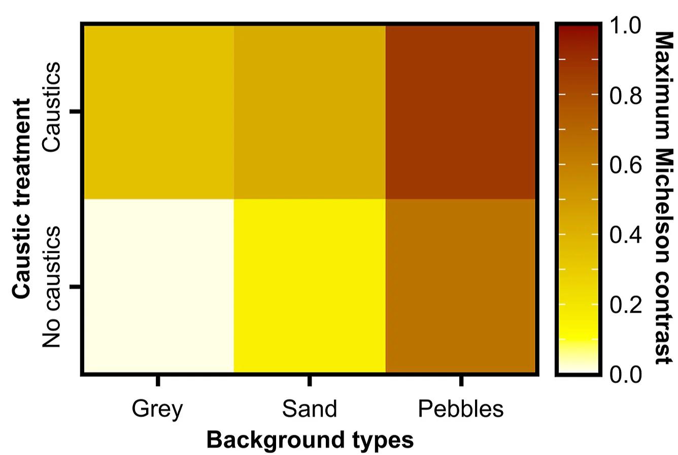 Open access visualization of Heatmap, Michelson Contrast, Background Type, Caustic Definition Level