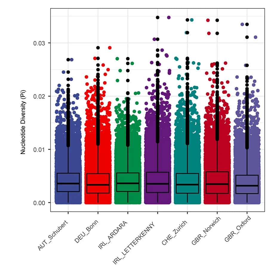 Open access visualization of Box Plot, Scatter Plot, Raincloud Plot, Genetic Diversity, Population Groups