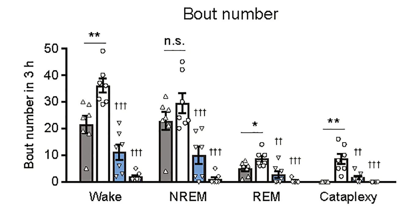 Open access visualization of Bar Plot, Error Bars, Scatter Plot, OX-201, Wake Bouts