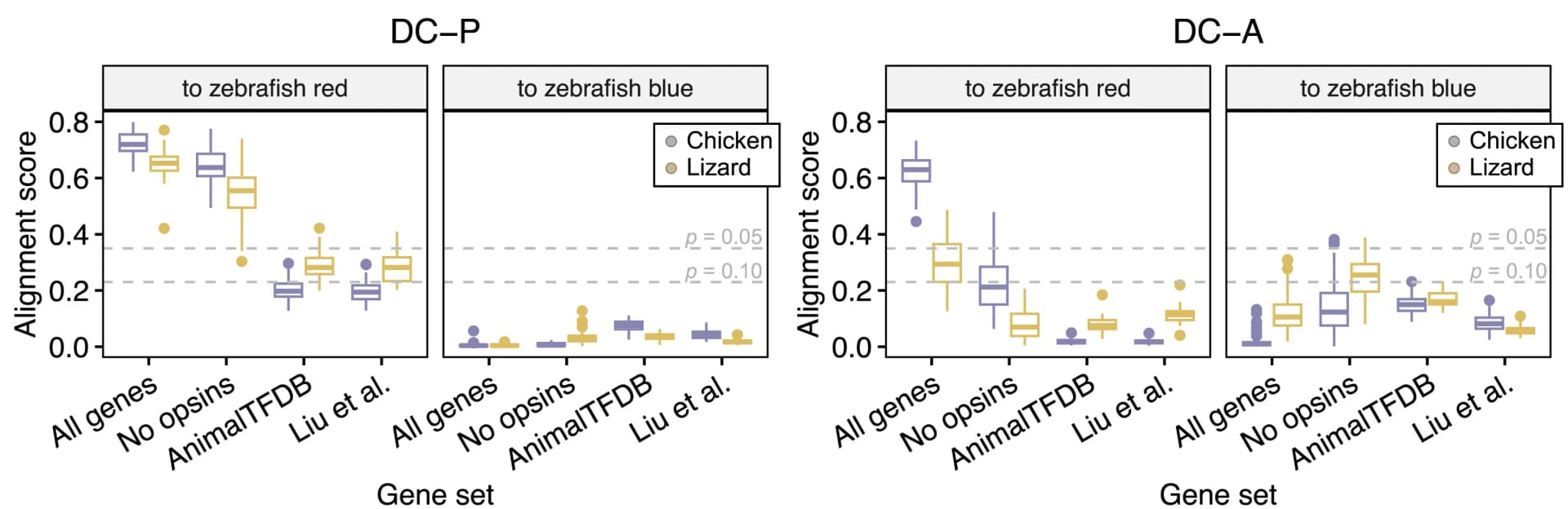 Open access visualization of Box Plot, Box and Whisker Plots, SAMap, Zebrafish, Red Cone